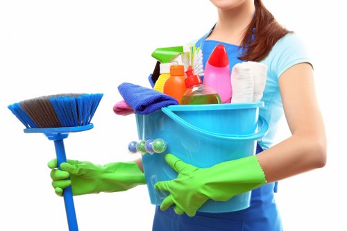 Sofa cleaning equipment set up inside a residential home in E8