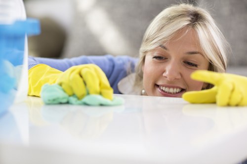 Preparing a commercial carpeted workspace for a professional clean
