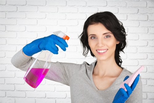 Kitchen deep cleaning during an end of tenancy clean in E8