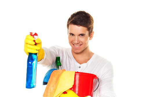 Local cleaner treating stains and refreshing a sofa in E8 property