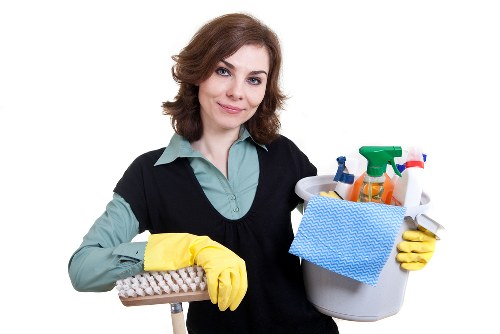 Local deep cleaning team working in an E8 residential property